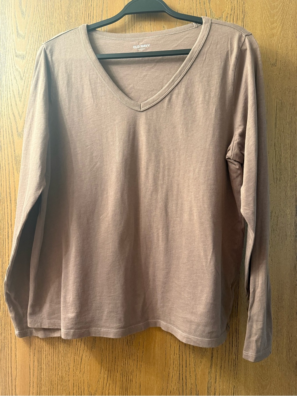 Old Navy Long Sleeve V-Neck Top - Taupe Brown